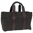 HERMES Acape Luco MM Hand Bag Nylon Brown Auth bs16360 - Hermès