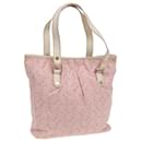 CELINE C Macadam Canvas Tote Bag Pink White Auth 84440 - Céline