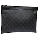 LOUIS VUITTON Monogram Eclipse Pochette Discovery Clutch Bag M62291 Auth yb609 - Louis Vuitton