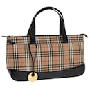 Bolsa de mão em canvas bege com estampa Nova Check da BURBERRY Auth ep4904 - Burberry