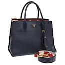 PRADA Sac à main en cuir Safiano 2 voies Navy Auth ar12198 - Prada