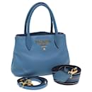 PRADA Bolso de mano de cuero 2 vías azul claro Auth 83160 - Prada