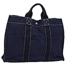 HERMES Fourre Tout MM Hand Bag Canvas Navy Auth ki4693 - Hermès