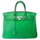 HERMES Birkin 40 Bag in Green Leather - 102064 - Hermès