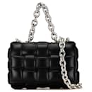 Black Bottega Veneta Lambskin Intrecciato Padded Chain Cassette Satchel