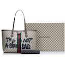 Borsa tote media Graffiti BB Supreme di Balenciaga x Gucci The Hacker Project marrone