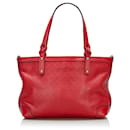 Red Gucci Diamante Craft Tote Bag