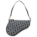 Bolso de hombro Mini Oblique Saddle Pochette Dior azul