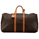 Bolso de viaje Keepall 55 Monograma Louis Vuitton marrón