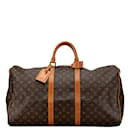 Bolso de viaje Keepall 55 Monograma Louis Vuitton marrón