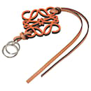 Orange LOEWE Calfskin Anagram Charm Key Chain - Loewe