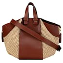 Bolsa Hammock pequena de couro e raphia LOEWE Tan - Loewe