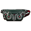 Gucci Green Crystal Embellished Web Belt Bag