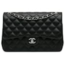 Chanel Noir Jumbo Classique en Agneau Double Rabat