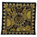 HERMES Carre 90 Scarf ""LOR DES CHEFS"" Silk Yellow Auth am6648 - Hermès