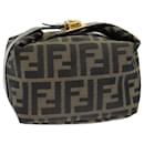 FENDI Zucca Canvas Vanity Pouch Brown Black Auth 84312 - Fendi