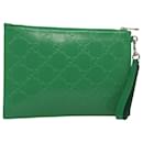 GUCCI GG Lona Guccissima Bolsa Clutch de Couro Verde 625569 Auth 83140