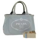 PRADA Canapa PM Bolsa de mão em canvas azul claro Auth 84449 - Prada