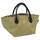 BURBERRY Nova Check Blue Label Hand Bag Nylon Beige Auth bs16350 - Burberry