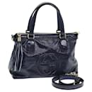 Borsa tote Gucci Soho Smalto 2way Blu Navy 308362 Auth ki4673