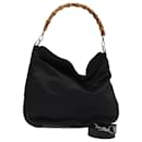 Sac à bandoulière GUCCI Bamboo Nylon 2way Noir 001 1998 1577 Auth bs16235 - Gucci