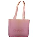 CHANEL Sac Tote en Caoutchouc Rose CC Auth yk13955 - Chanel