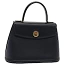 Sac à main en cuir Valentino bleu marine Auth yk13993