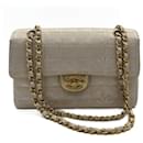 Borsa in nylon a flap singolo classico piccola cioccolato 2 modi tono oro champagne - Chanel