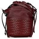 Rote Bottega Veneta Nappa Intrecciato Zugbeutel Tasche