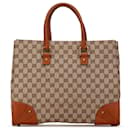 Tan Gucci GG Canvas Nailhead Tote