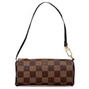 Bolso de mano Papillon Pochette Damier Ebene Louis Vuitton marrón