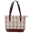 Red Burberry House Check Tote