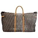 Bolso de viaje de lona Zucca Fendi marrón