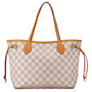 Bolso tote PM Neverfull Damier Azur Louis Vuitton blanco