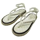 CHANEL SHOES FLIP FLOPS ESPADRILLES CHAIN AND LEATHER G36921 40 SHOES SANDALS - Chanel