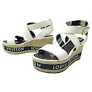 LOUIS VUITTON WEDGE SANDALS SHOES 39 HEEL - Louis Vuitton