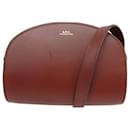 NEUF SAC A MAIN A.P.C DEMI-LUNE CUIR MARRON BANDOULIERE NEW HAND BAG PURSE - Apc