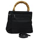 GUCCI Bamboo Hand Bag Nylon 2way Black 002 2122 0503 Auth ep4880 - Gucci