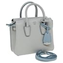 Bolso de mano MCM de cuero 2 vías gris Auth ac3158