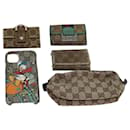 Portachiavi GUCCI GG Canvas Web Sherry Line in pelle PVC 5 Set Beige Rosso Auth bs15953 - Gucci