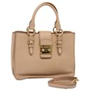 Sac à main Miu Miu en cuir 2 voies beige Auth yk14000