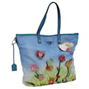 PRADA Borsa Tote Floreale in Nylon Blu Verde Auth 84450 - Prada