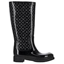 Louis Vuitton Monogram Splash Rain Boots in Black Rubber