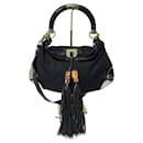 Gucci GG Canvas and Leather Medium Babouska Indy Hobo Bag Black