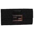 Carteira longa em canvas Zucchino FENDI marrom Auth am6703 - Fendi