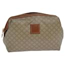 CELINE Macadam Canvas Pouch Beige Gold Auth ar12373 - Céline