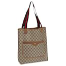 GUCCI GG Supreme Web Sherry Line Tote Bag PVC Bege Prata 39 02 003 Auth 85620 - Gucci