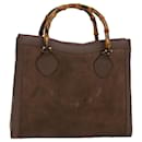 GUCCI Bamboo Hand Bag Suede Brown Gold 002 2853 0260 0 Auth 84940 - Gucci