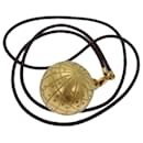 Colar Globo Zodiac HERMES em metal dourado Auth ar12292 - Hermès