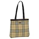 Sac fourre-tout Burberry Nova Check en cuir PVC beige Auth th5205